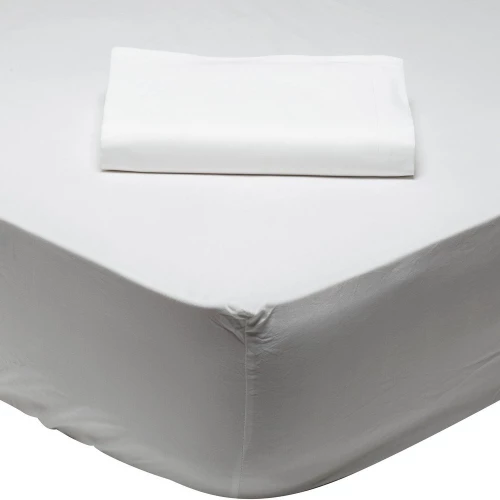 Σεντόνι 1001 Με Λάστιχο Artic White Das Home King Size 180x235cm 100% Βαμβάκι