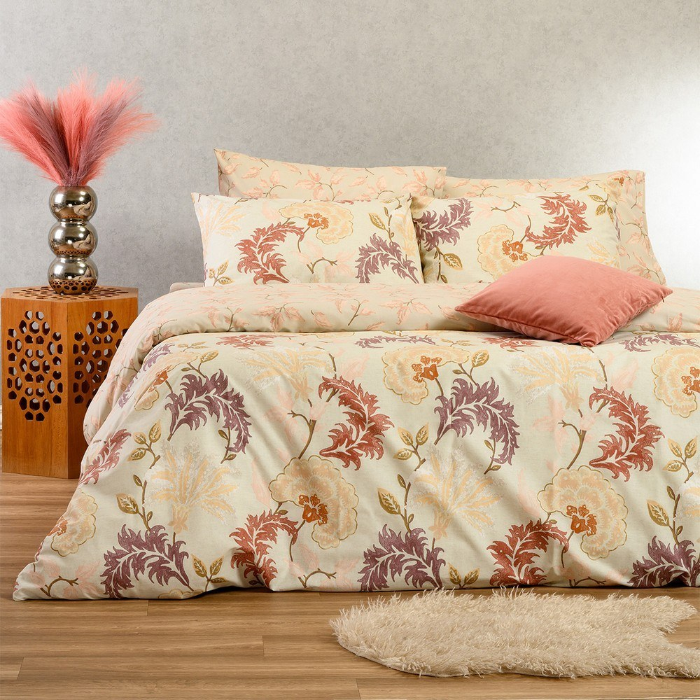 Σεντόνια Alessandro Με Λάστιχο (Σετ 4τμχ) Apple Melinen Διπλό 150x232cm 100% Βαμβάκι