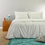 Μαξιλαροθήκες Leo (Σετ 2τμχ) Aqua-Grey Melinen 50Χ70 Βαμβάκι-Πολυέστερ