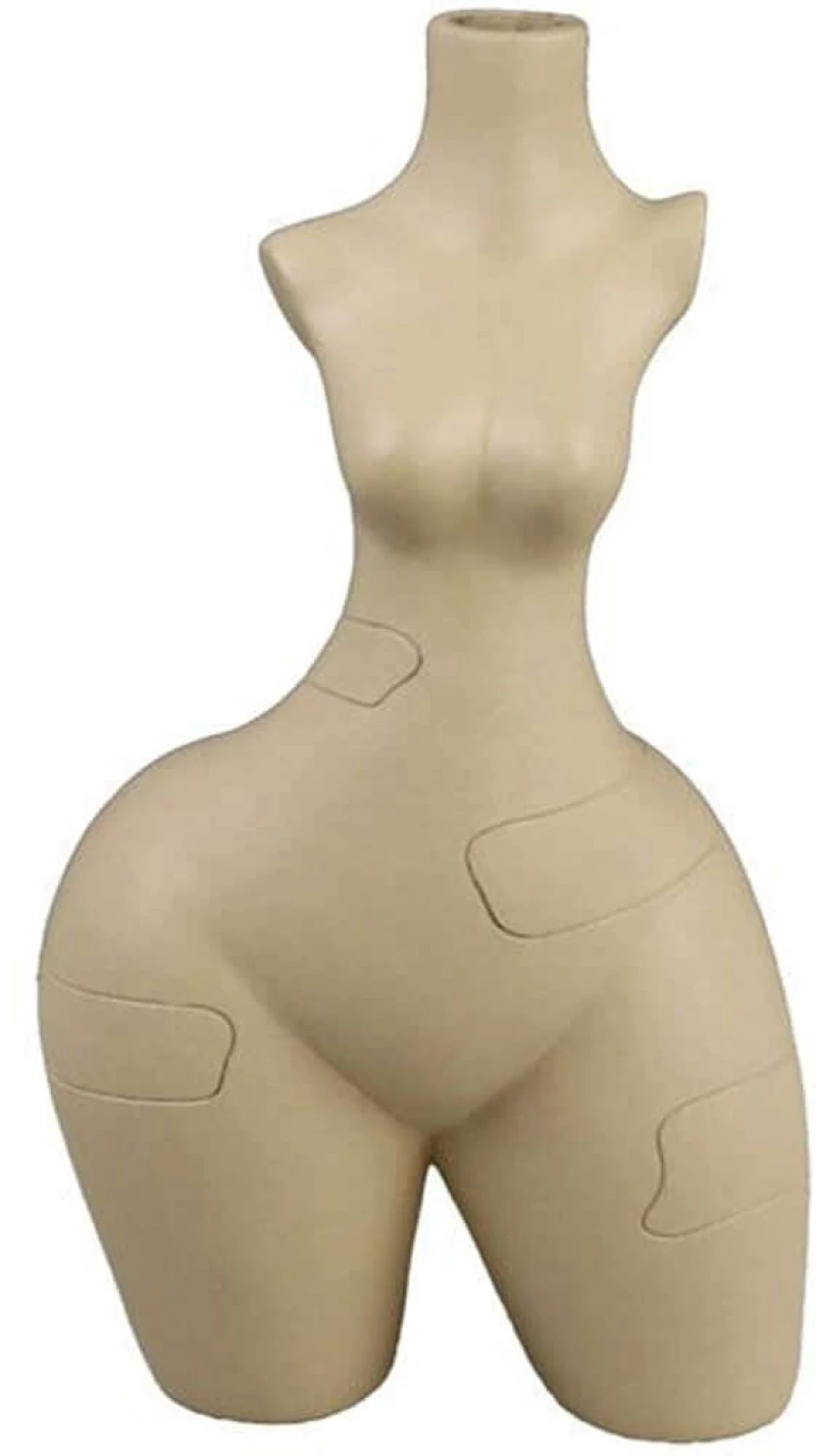 Βάζο Pear Body 033305 13,5x8,5x25cm Beige Πολυρεσίνη