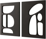 Διακοσμητικό Τοίχου (Σετ 2Τμχ) 233DWC1409 40x60cm Black Wallity Mdf