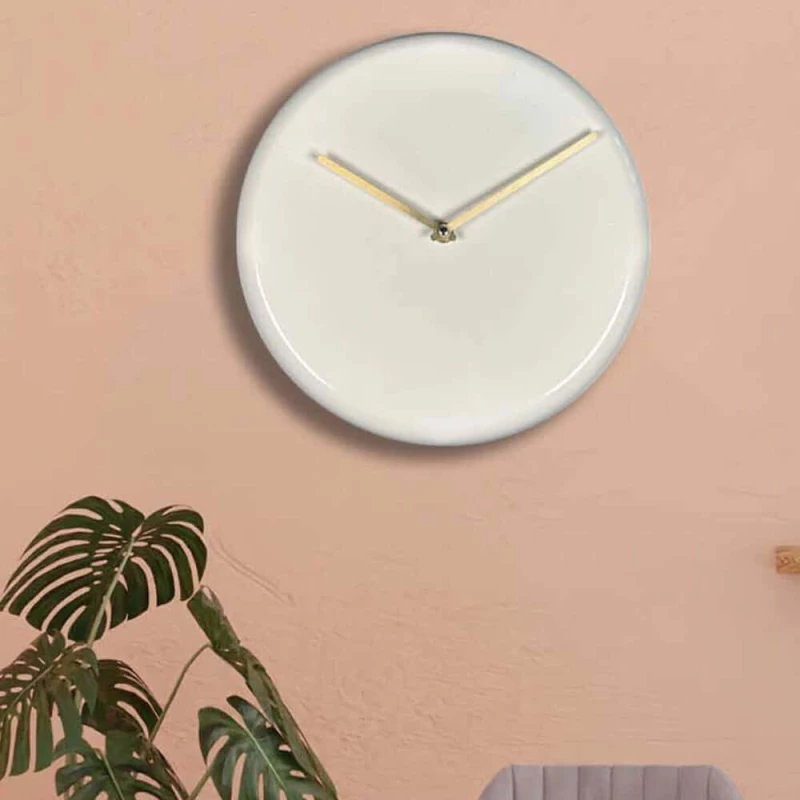 Ρολόι Τοίχου Sivmet 332CDC1103 30x30cm Cream Wallity Αλουμίνιο