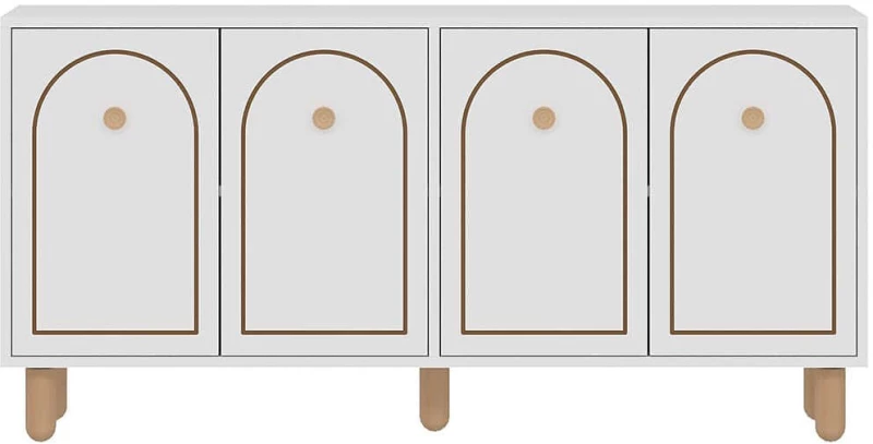 Μπουφές Midmod 327ODS1340 150x36x73cm White Μοριοσανίδα, Μελαμίνη