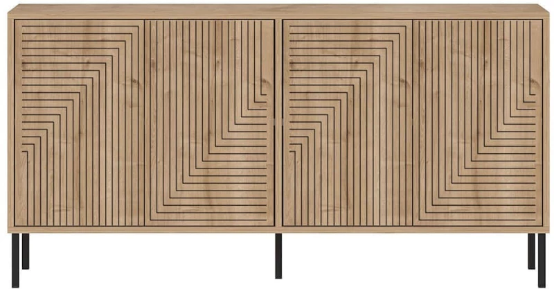 Μπουφές Evolet 327ODS1346 150x36x75cm Oak Μοριοσανίδα, Μελαμίνη