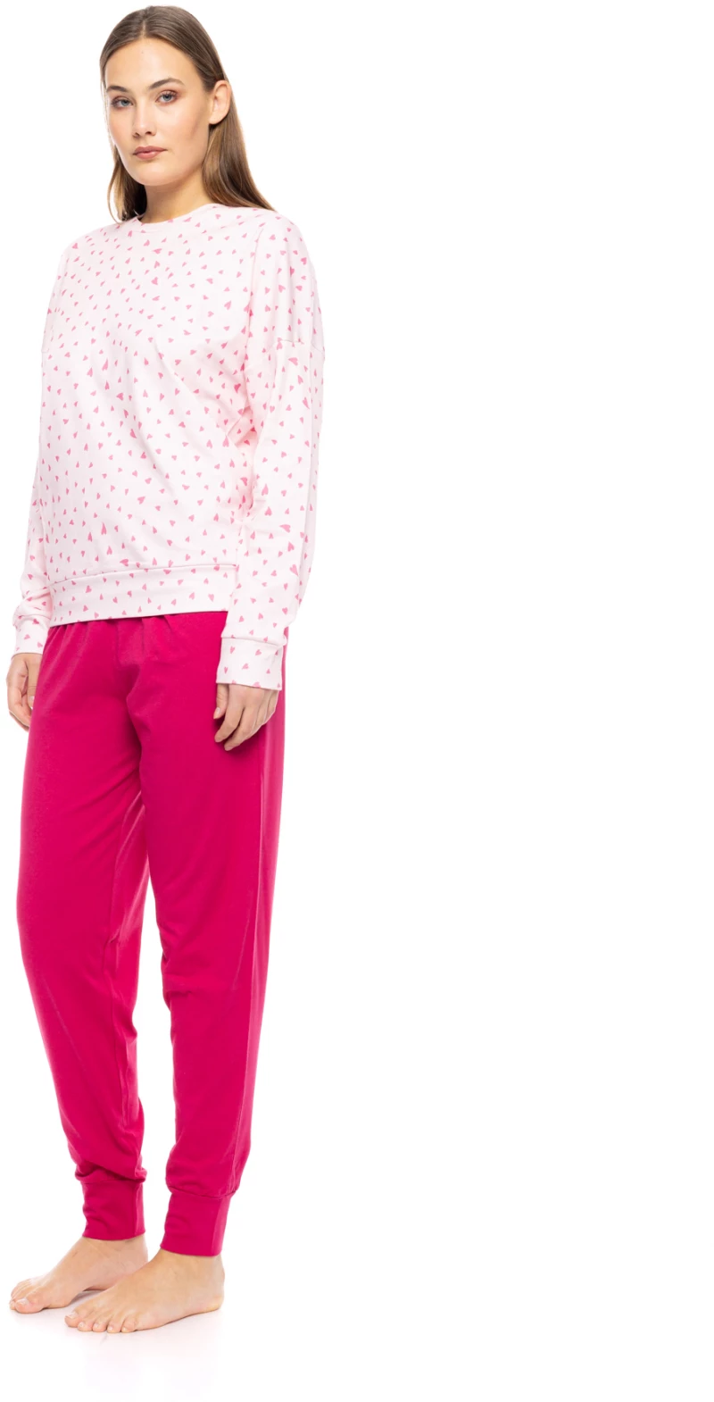Γυναικεία Πυτζάμα Pink Label - BUBBLEGUM HEART print - Cotton - Regular Fit