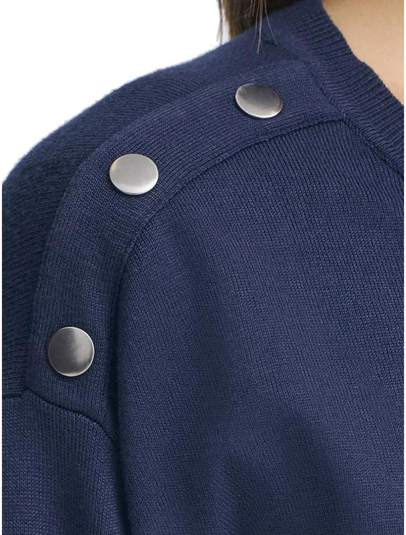 FRANSA Γυναικεία μπλέ navy ψιλή πλέκτη μπλούζα 20614325-193923