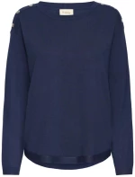 FRANSA Γυναικεία μπλέ navy ψιλή πλέκτη μπλούζα 20614325-193923