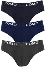 Uomo Ανδρικό Σλιπ Μαύρο/Γκρι/Μπλε 3Pack