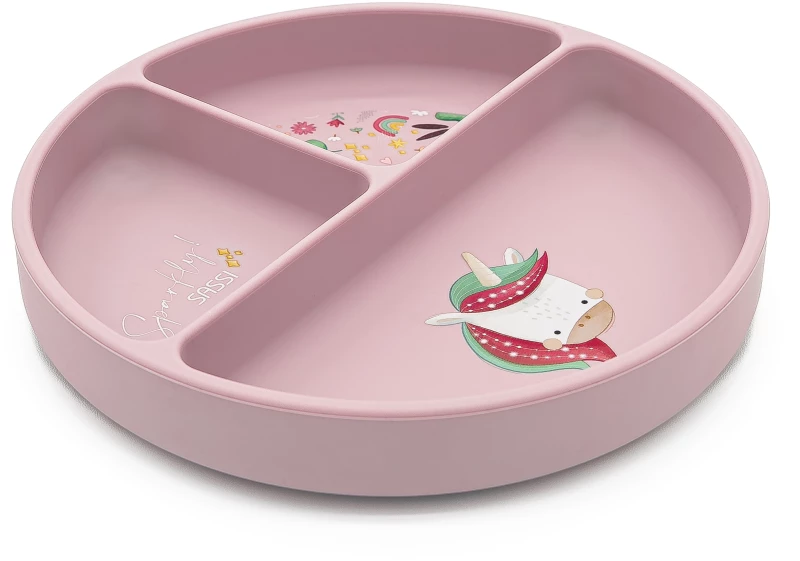Sassi Πιάτο σιλικόνης LFGB με χωρίσματα 6m+ Sparkly The Unicorn SI0689