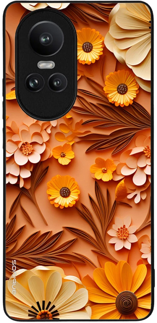 Θήκη Sonique 3D Flower Series για Oppo Reno10 Pro 5G Πορτοκαλί