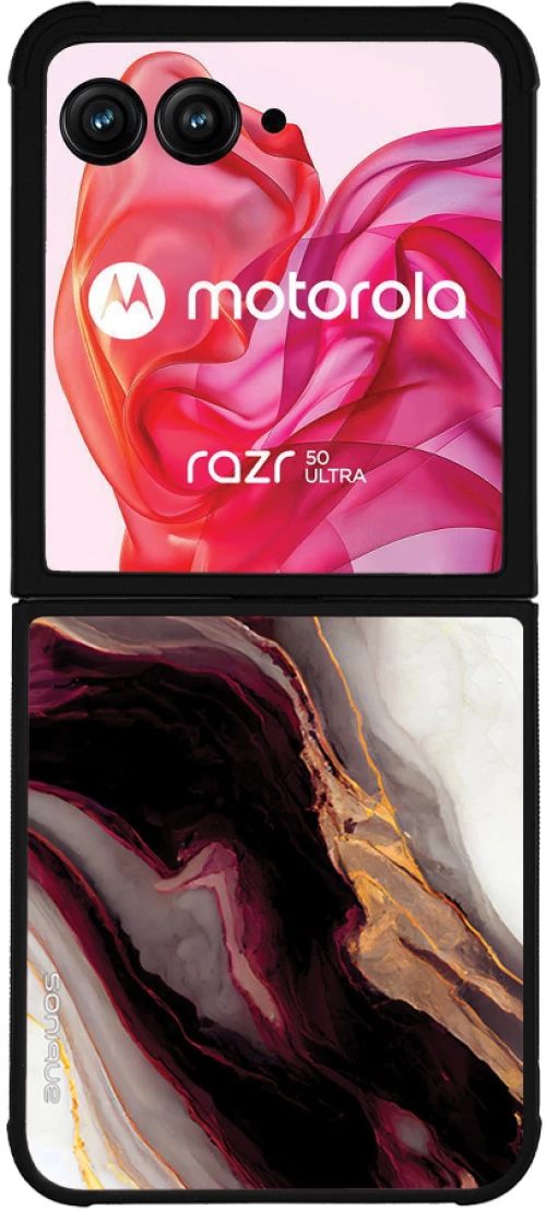 Θήκη Sonique Marble Series για Motorola Motorola Razr 50 Ultra Μπορντώ