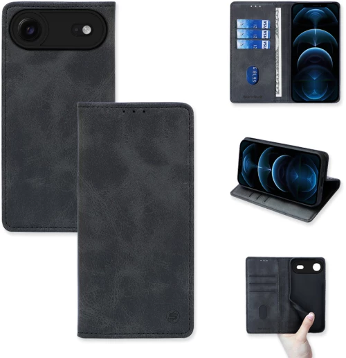 Θήκη Πορτοφόλι Vintage Magnet Wallet Sonique Apple iPhone 17 Air Μαύρο