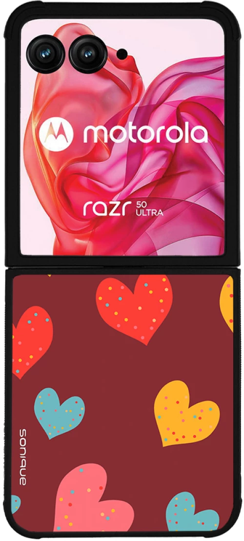 Θήκη Sonique Heart Series για Motorola Motorola Razr 50 Ultra Μπορντώ