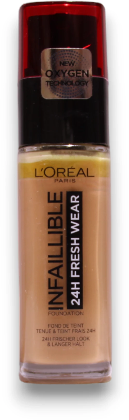 L'Oreal Paris, Infaillible 24h Fresh Wear, All-Day Wear, Liquid Foundation, 300, Amber, SPF 25, 30 ml