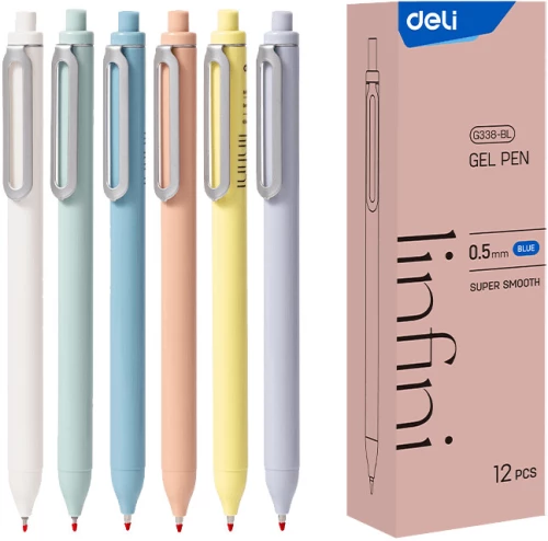 Στυλό Gel Deli Linfini 0.5 mm με Κλιπ & Mπλε Μελάνι ( τυχαία επιλογή χρώματος) EG338-BL