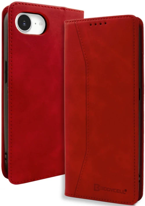 Θήκη iPhone 16e Bodycell Book Case Πορτοφόλι - Red (5206015079870)