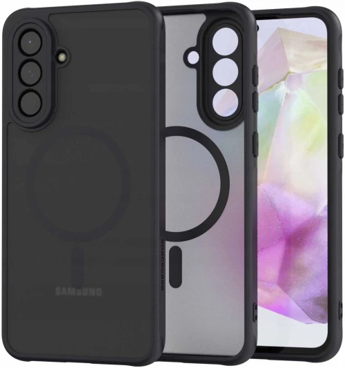 Θήκη Samsung Galaxy A36 Spacecase Hybrid MagSafe Σκληρή Ημιδιάφανη με MagSafe - Black (5905719117382)