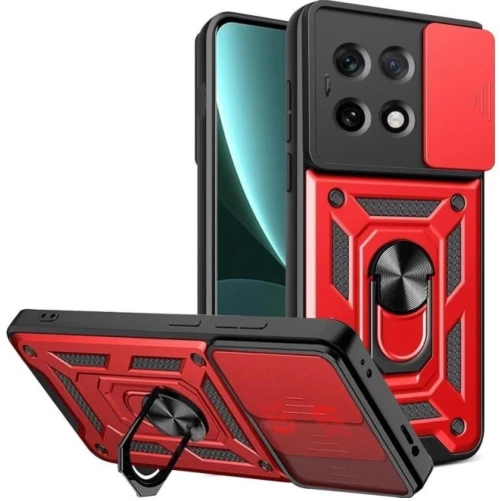 Θήκη Xiaomi Redmi Note 14S Bodycell Armor Slide Ανθεκτική με Κάλυμμα για την Κάμερα & Μεταλλικό Ring Holder - Red (5206015082726)