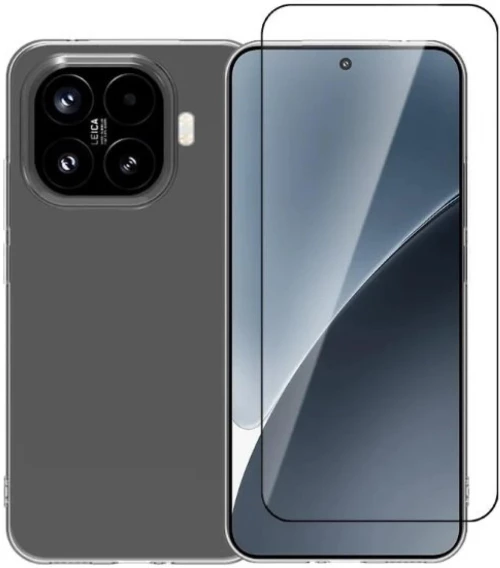 Θήκη & Tempered Glass Xiaomi 15T Pro Vivid Set Gelly Case Σετ Διάφανη Σιλικόνης & Full Face Αντιχαρακτικό Γυαλί Προστασίας Οθόνης - Transparent / Black (VIGELLY482GLASSBK)