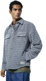 Scotch&Soda Man Structured Striped Overshirt