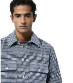 Scotch&Soda Man Structured Striped Overshirt