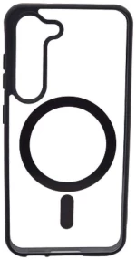 Θήκη TPU Σιλικόνης GREEN ON με Magsafe για Samsung Galaxy S22 Plus - Διάφανο / Μαύρο