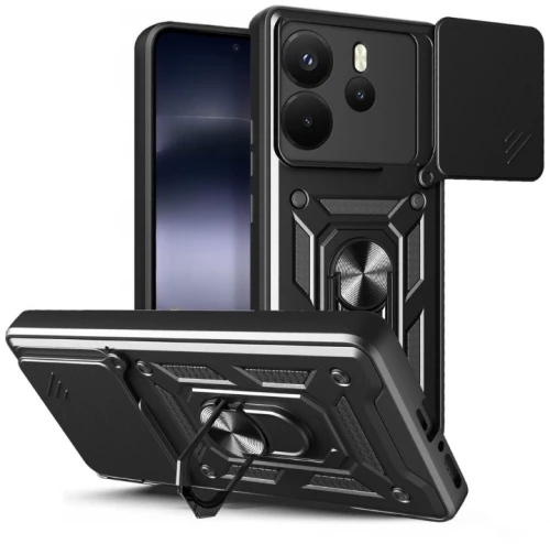 Tech-Protect Σκληρή Θήκη Armor με Βάση Στήριξης Δαχτυλίδι για Xiaomi Redmi Note 14 4G - Μαύρο