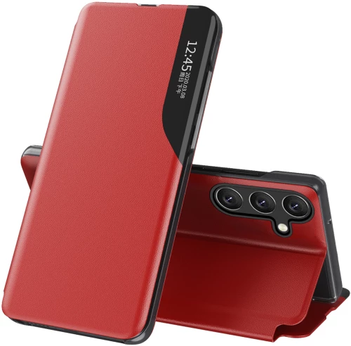 Eco Leather View Case elegant case with flap and stand function for Samsung Galaxy A36 - red