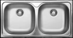 2-bowl steel sink