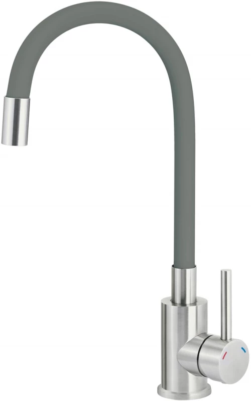 Kitchen faucet with bent spout