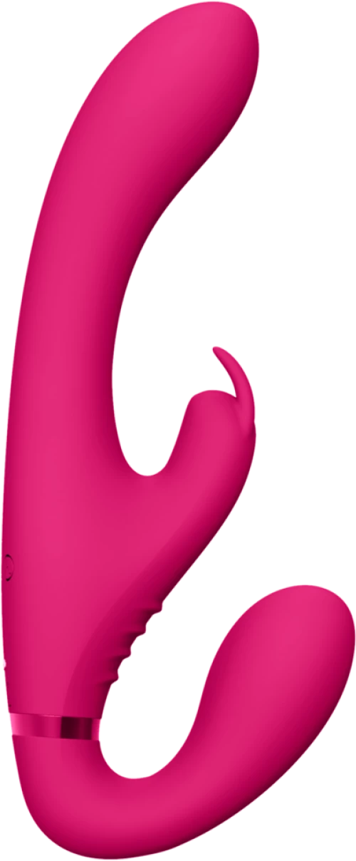 Suki - Vibrating Strapless Strap-on Rabbit Pink