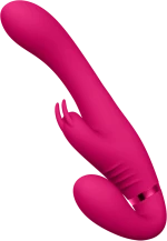 Suki - Vibrating Strapless Strap-on Rabbit Pink
