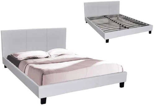 WILTON Κρεβάτι Διπλό, για Στρώμα 150x200cm, PU Άσπρο