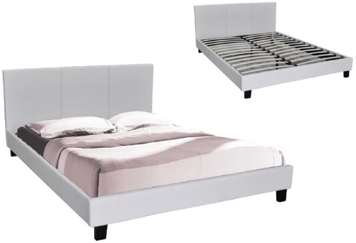 WILTON Κρεβάτι Διπλό για Στρώμα 140x190cm, Pu Άσπρο
