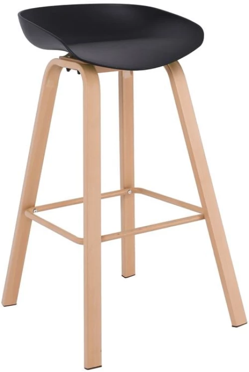 PENT Σκαμπό Bar, Μέταλλο Βαφή Φυσικό, PP Μαύρο