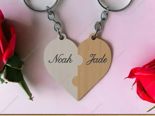 Intra απο ξύλο plywood 3mm-4mm πάχος – Μπρελόκ μας Hearts Μπρελόκ για ζευγάρια καρδιά Δίασταση  5x5 cm INTRAFABR-92300487