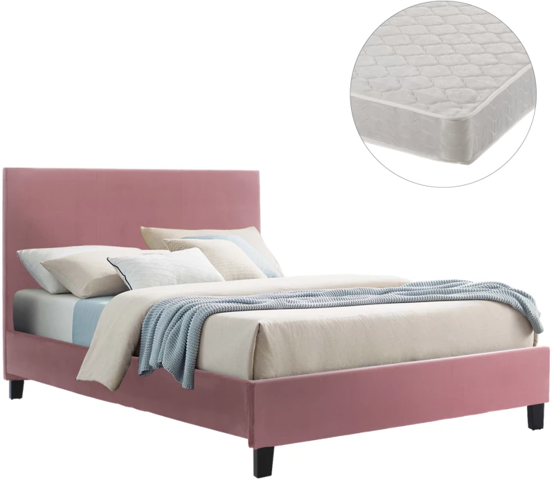 ΚΡΕΒΑΤΙ ΜΕ ΣΤΡΩΜΑ BECCA HM21283.05 ΣΑΠΙΟ ΜΗΛΟ ΒΕΛΟΥΔΟ--ΓΙΑ 150x200εκ
