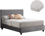 ΚΡΕΒΑΤΙ ΜΕ ΣΤΡΩΜΑ BECCA HM21283.04 ΓΚΡΙ ΥΦΑΣΜΑ--ΓΙΑ 150x200εκ