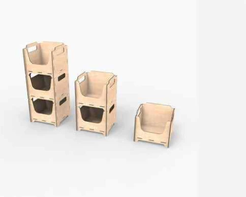 Intra WOODNEST MINI – Ξύλινη Θήκη Οργάνωσης με Λαβές Αποθήκευσης Σπιτίου και Επιχείρησης  17x18x7 cm Box53-01267