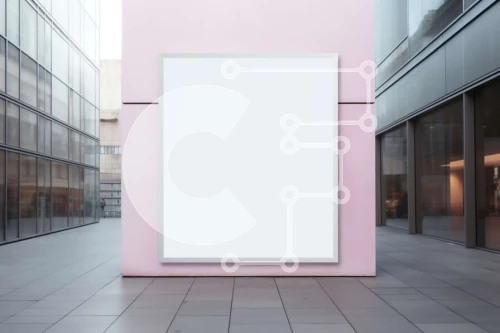 Intra Συλλεκτικό Ξύλινο Παζλ Plywood  4mm - Κενός λευκός πίνακας διαφημίσεων σε ένα κτίριο στην πόλη Σε Ξύλινο Κουτί - Διαστάσεις Puzzle: 10x10 cm – 25 κομμάτια