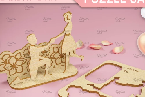 Intra απο ξύλο plywood 3mm-4mm πάχος 3D κάρτα παζλ του Αγίου Βαλεντίνου.  Δίασταση 15x15 cm INTRAFABR-82902182