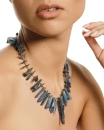 Blue Jade Sticks Necklace