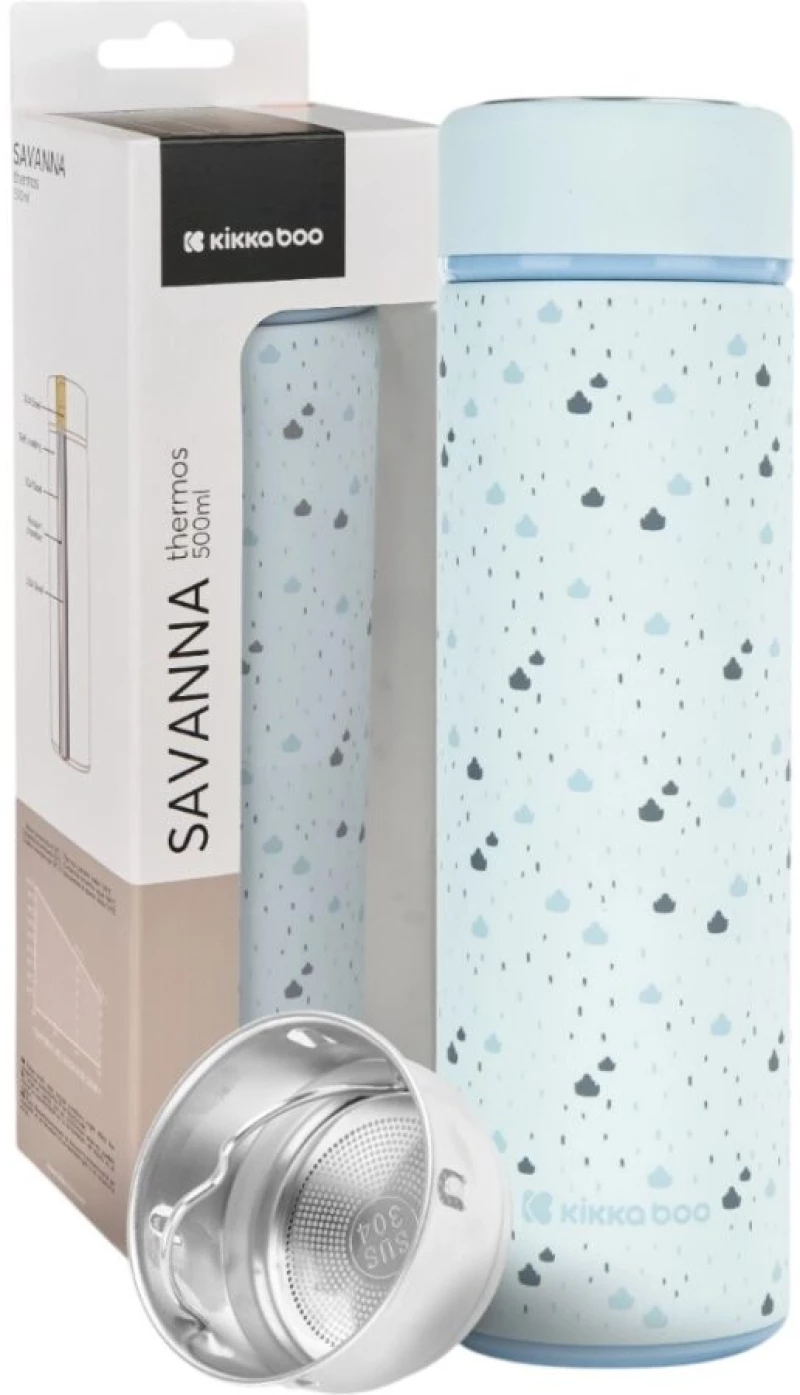 Blue, Βρεφικό Θερμός Υγρών Savvana Ανοξείδωτο 500ml Kikka Boo