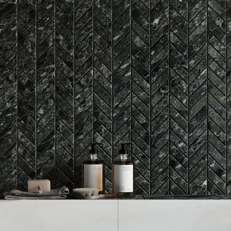 Ivy Space 23x30.5cm Πλακάκι Chevron Black Argo Ματ