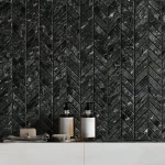 Ivy Space 23x30.5cm Πλακάκι Chevron Black Argo Ματ