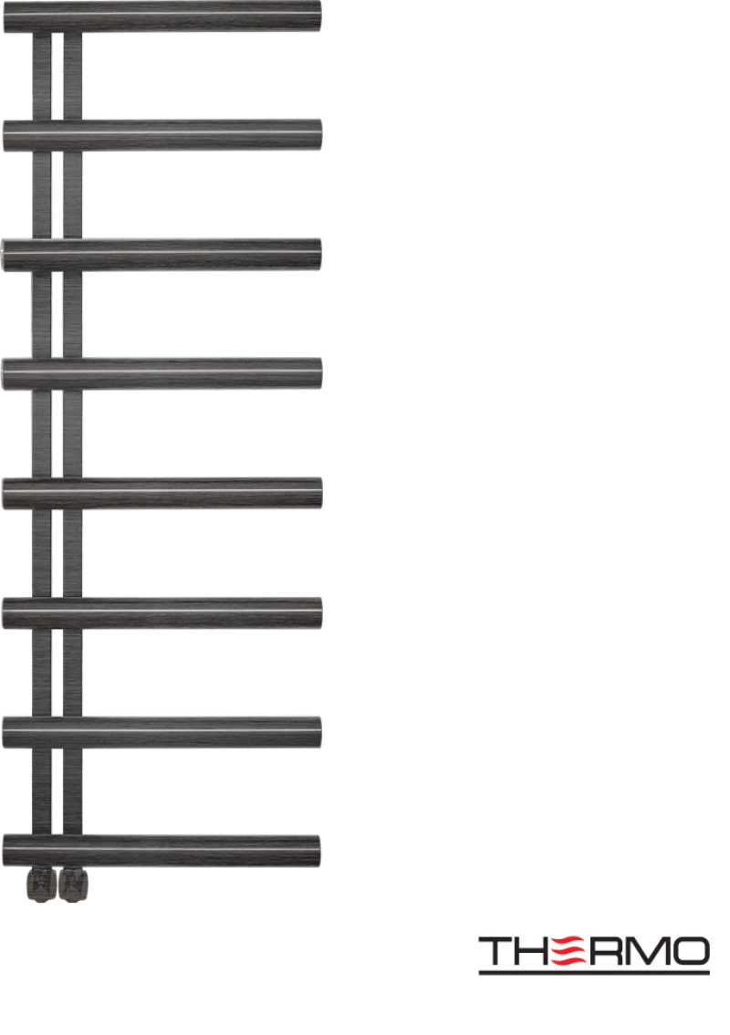 Θερμαινόμενη Πετσετοκρεμάστρα μπάνιου Inox ACCENT  138x50 Black Brushed PVD