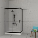Orabella Stardust Easy Fix H200 Black matt 70X150 - Καμπίνα αντιστρέψιμη, ασύμμετρη