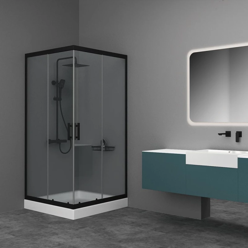 Orabella Vitalia Square Easy Fix Black matt H200 70X70 - Καμπίνα Τετράγωνη