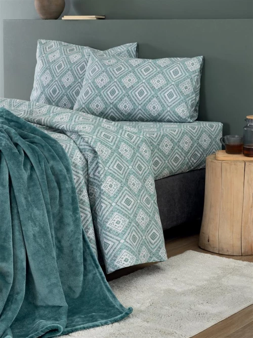 Σετ σεντόνια Φανελένια Palamaiki FB0239 - Υπέρδιπλο Λάστιχο 170 x 200