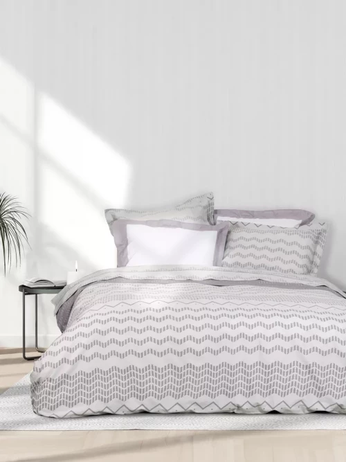 Σετ Σεντόνια Jeymour Γκρι Γίγας (2 x 270x280 + 2 Μαξιλαροθήκες Oxford 4 πλευρών 52x72+5)